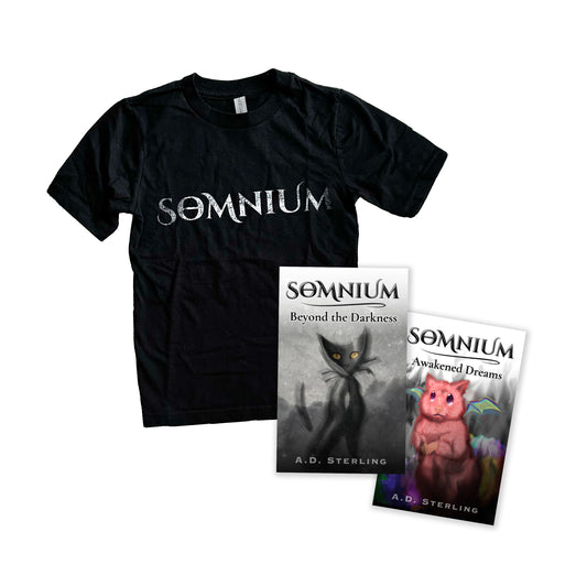 SOMNIUM Bundle: Books 1-2 & Handprinted Youth T-Shirt
