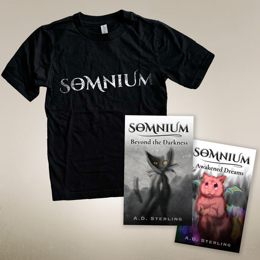 SOMNIUM Bundle: Books 1-2 & Handprinted Youth T-Shirt